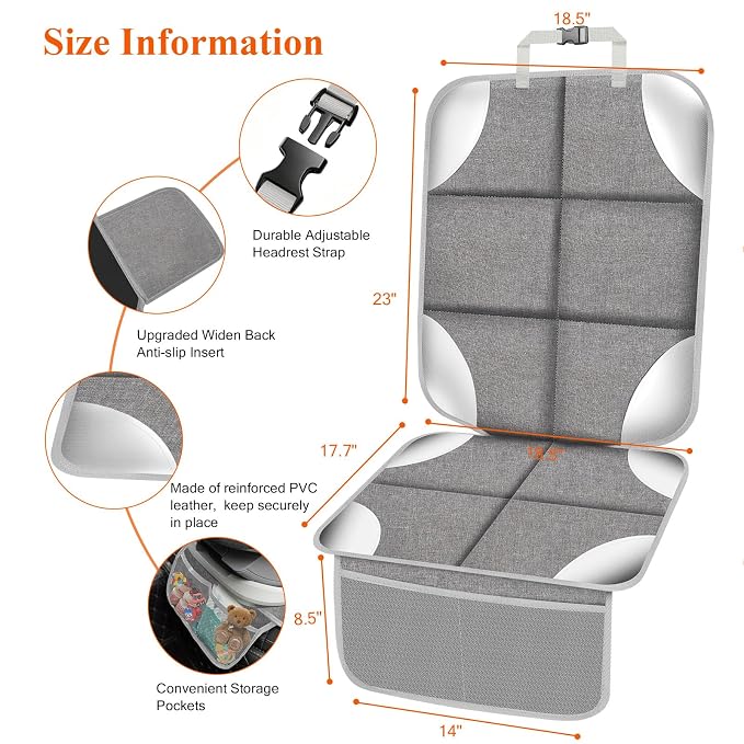 Child Car Seat Protector — Gray