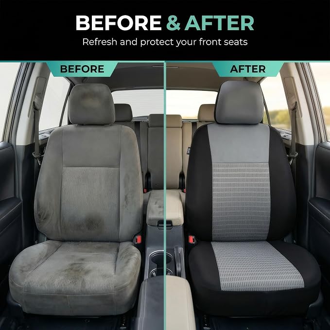 Universal Seat Covers — Full Set — Gray / Black
