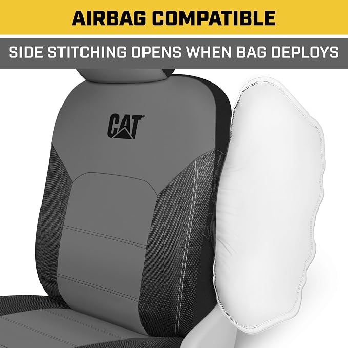 Universal Faux Leather Seat Covers — Front Seat — Gray