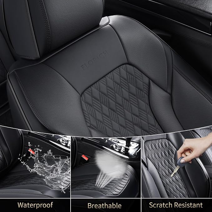 Universal Seat Covers — Full Set — Black / Beige