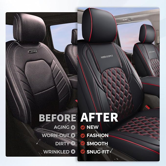 Seat Covers for Jeep Wrangler — Front Seat — Black / Red