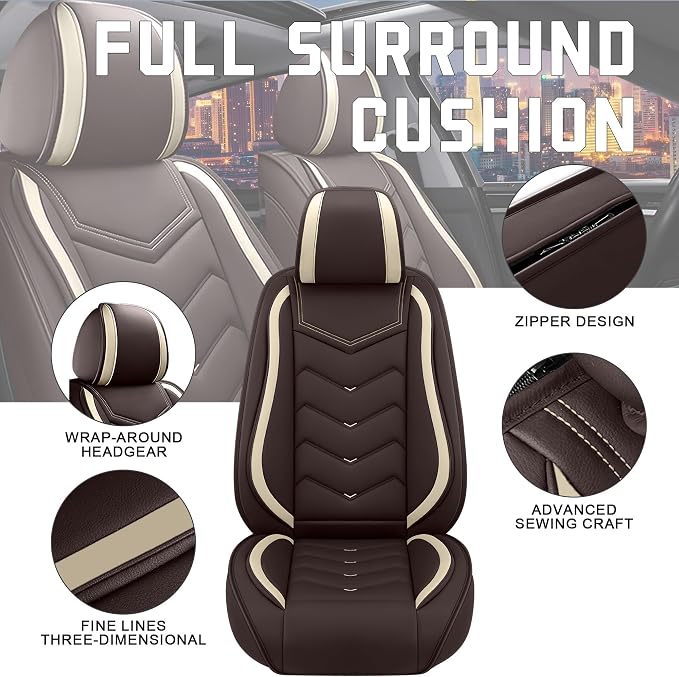 Seat Covers for Honda Civic — Full Set — Coffee