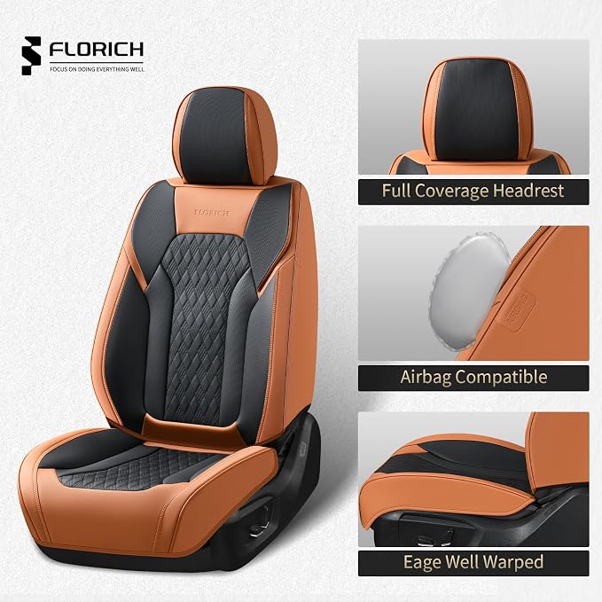 Universal Seat Covers — Full Set — Brown / Black