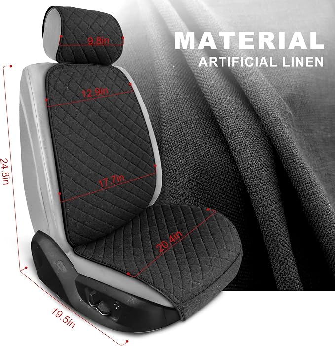 Universal Fabric Seat Covers — Front Seat — Black