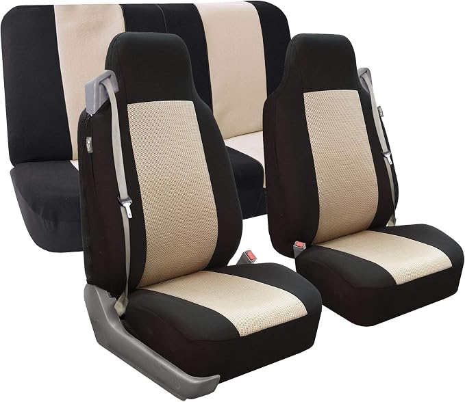 Universal Fabric Seat Covers — Full Set — Black