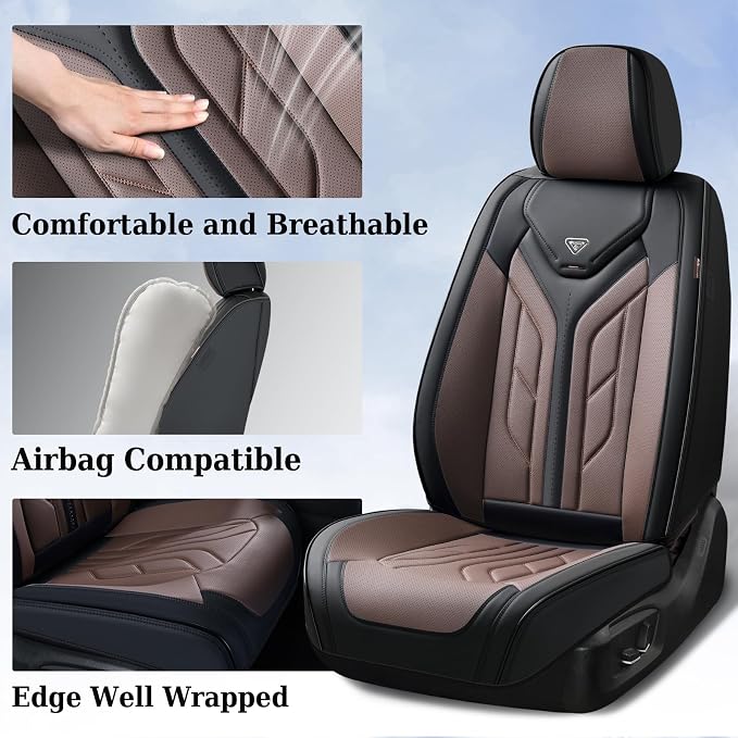 Universal Seat Covers — Full Set — Black / Coffee
