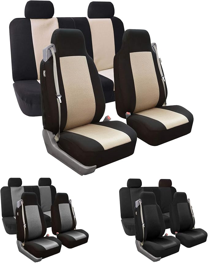 Universal Fabric Seat Covers — Full Set — Black