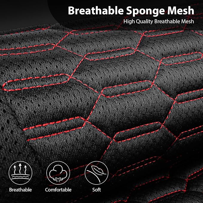 Universal Fabric Seat Covers — Front Seat — Black / Red