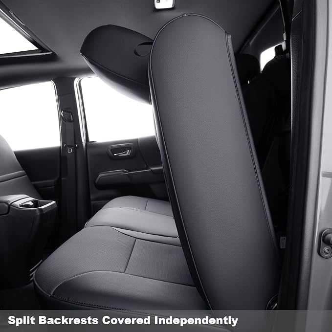 Faux Leather Seat Covers for Toyota Tacoma — Rear Seat — Black