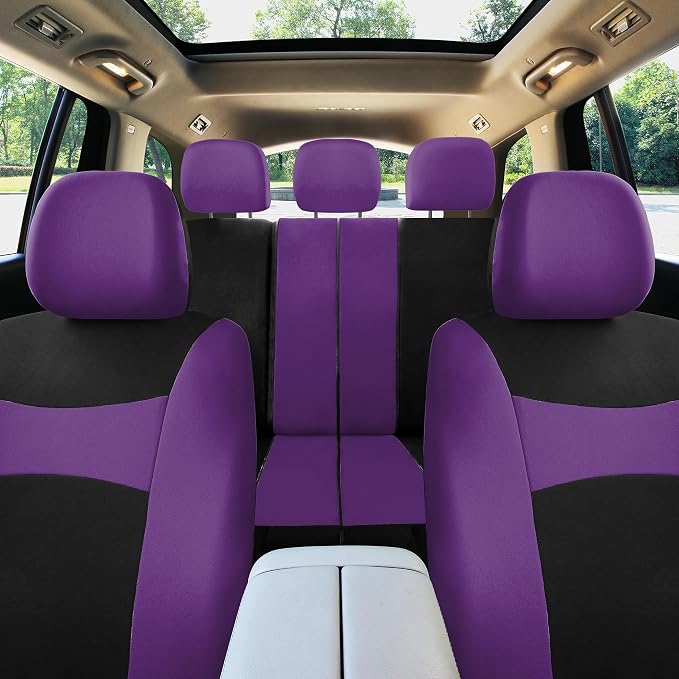 Universal Fabric Seat Covers — Full Set — Purple