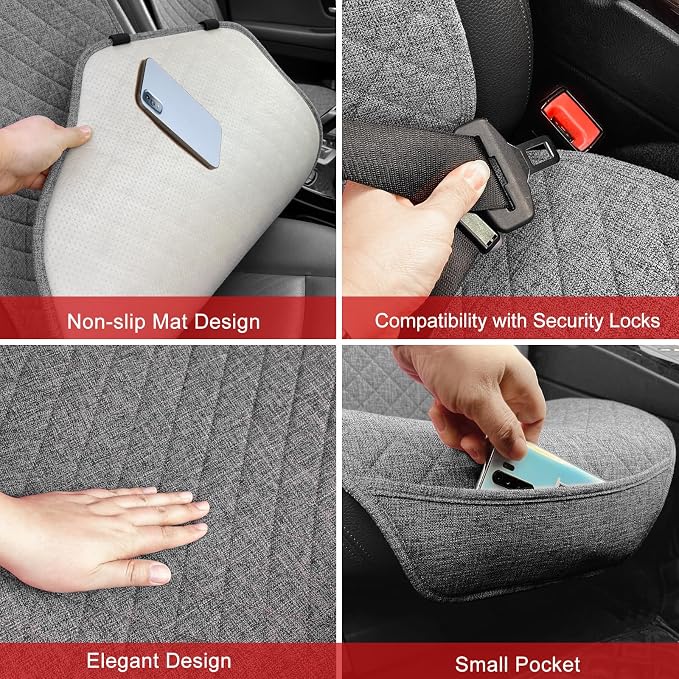 Universal Fabric Seat Covers — Front Seat — Gray