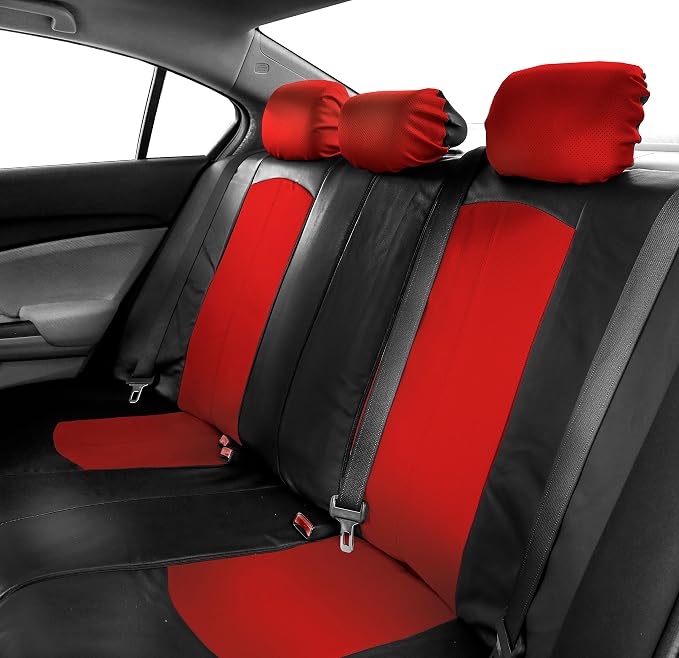 Universal Faux Leather Seat Covers — Red