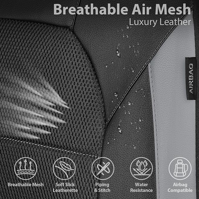 Universal Fabric Seat Covers — Front Seat — Black / Gray