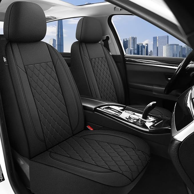 Fabric Car Seat Covers — Full Set — Black