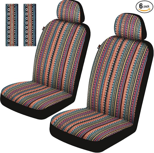 Fabric Car Seat Covers — Front Seat — Orange