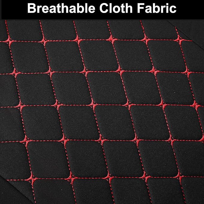 Fabric Car Seat Covers — Full Set — Black / Red
