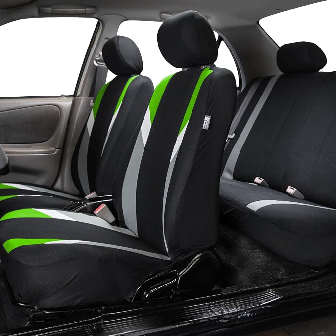 Universal Fabric Seat Covers — Front Seat — Green