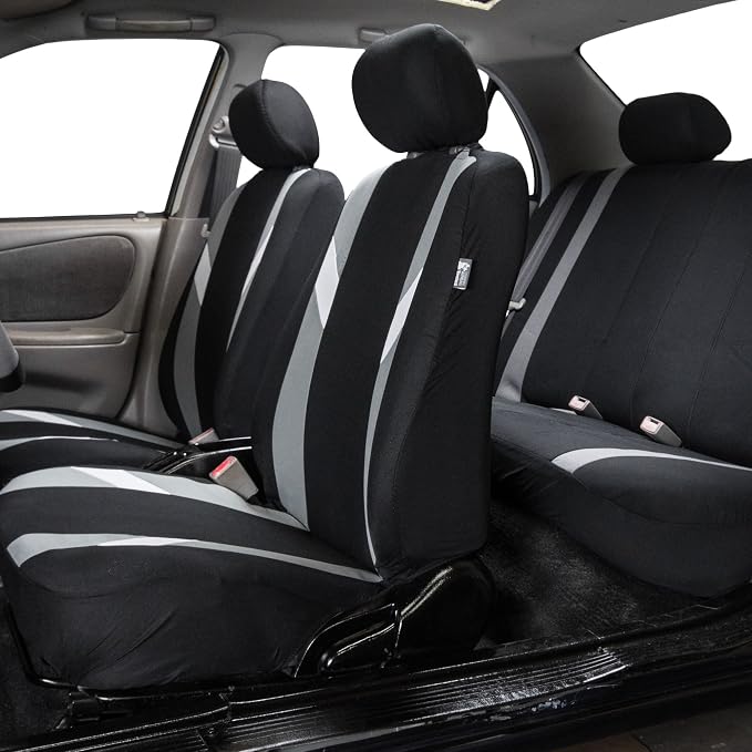 Universal Fabric Seat Covers — Front Seat — Gray