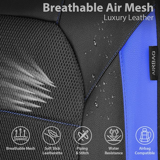 Universal Seat Covers — Full Set — Black / Blue