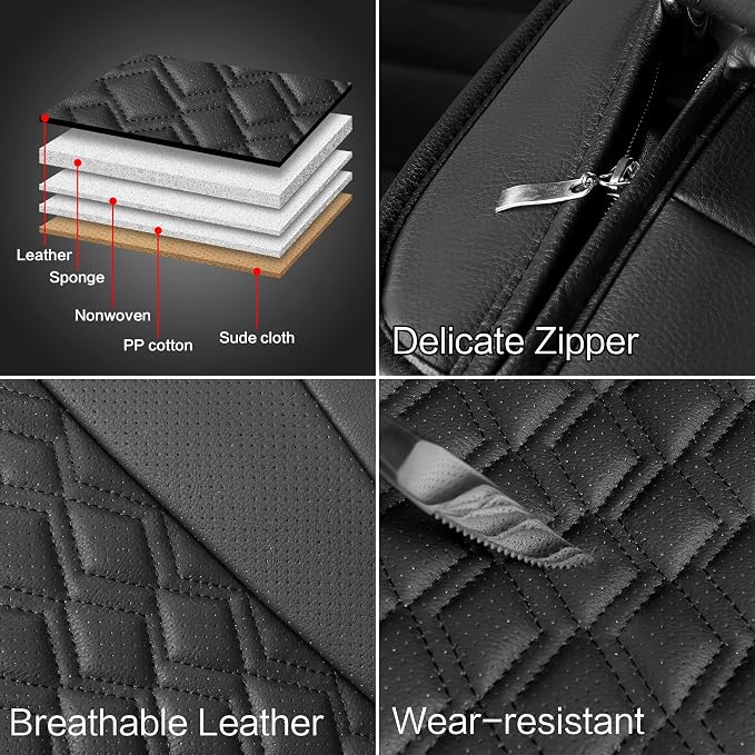 Universal Faux Leather Seat Covers — Full Set — Black