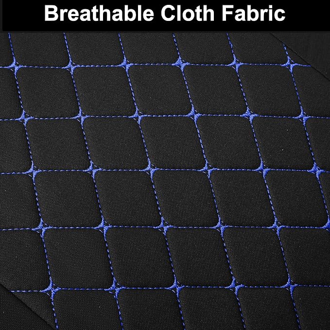Fabric Car Seat Covers — Full Set — Black / Blue