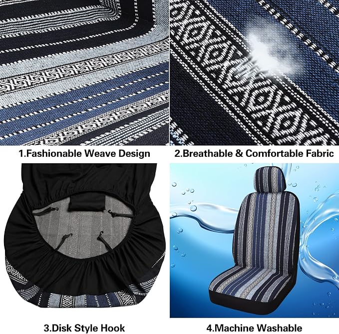 Universal Seat Covers — Front Seat — Blue