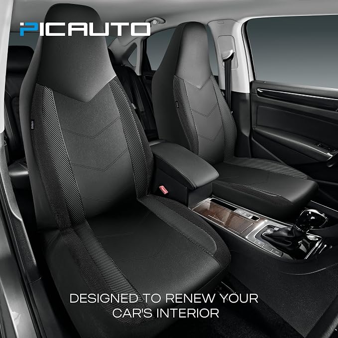 Universal Fabric Seat Covers — Front Seat — Black
