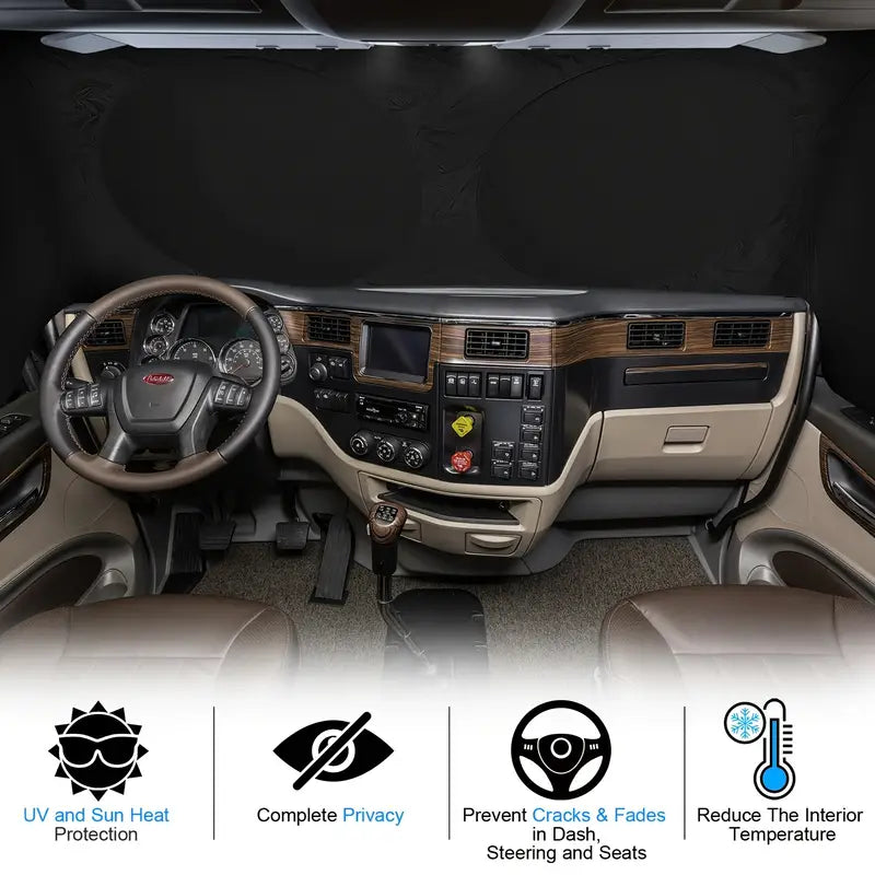 Ultimate Semi-Truck Sun Shade - Premium UV Defense & Heat Rejection for Windshield & Side Windows 91b4ff9116a65013b3b0fb9baf6c63c9