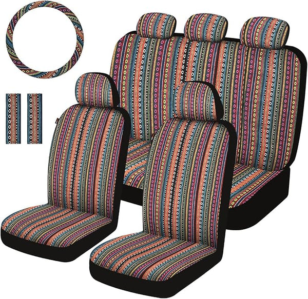 Fabric Car Seat Covers — Full Set — Orange
