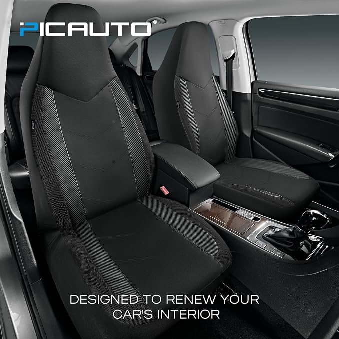 Universal Fabric Seat Covers — Front Seat — Black