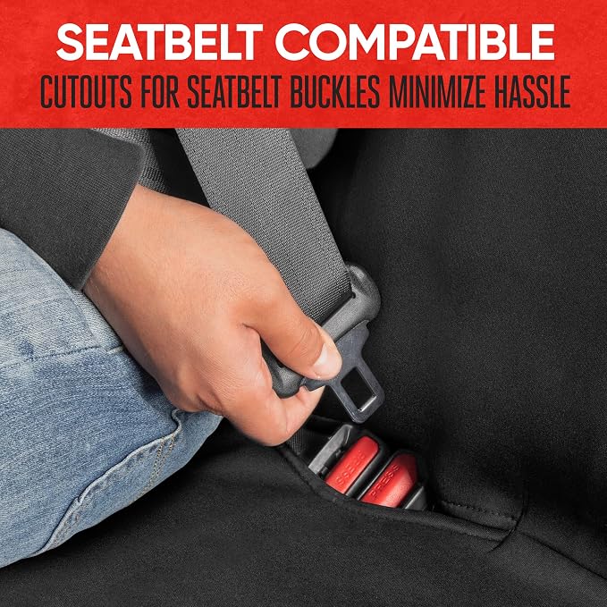Universal Fabric Seat Covers — Full Set — Red