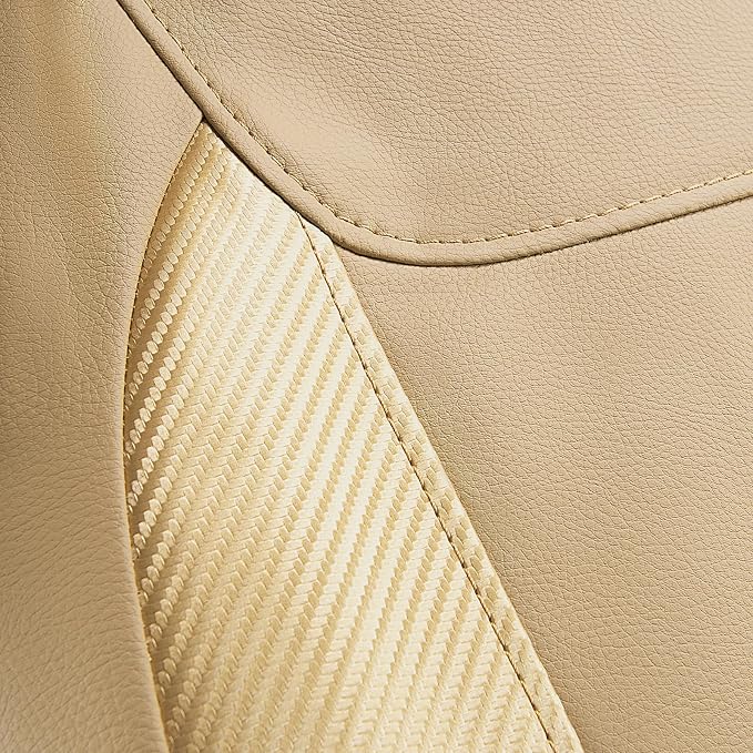 Faux Leather Car Seat Covers — Front Seat — Beige