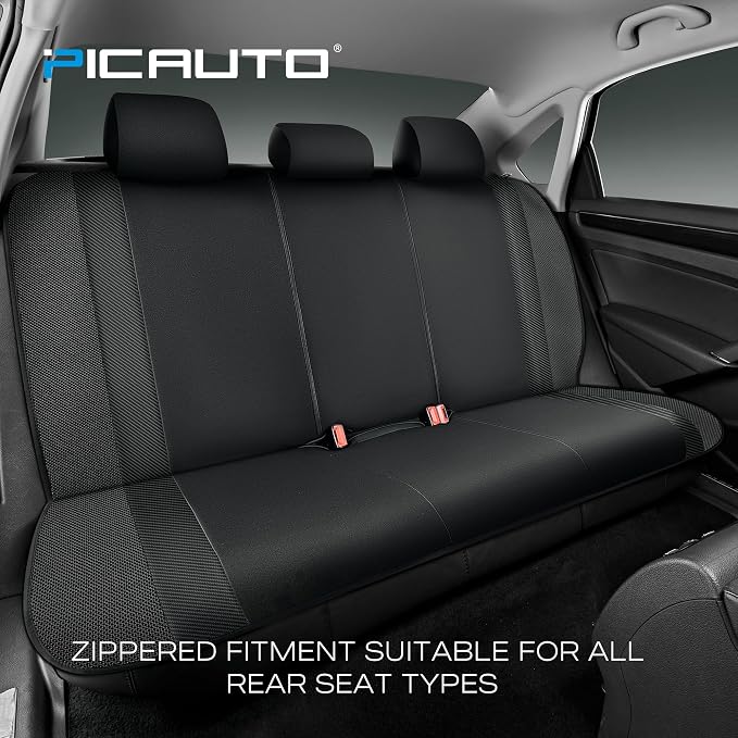 Universal Fabric Seat Covers — Full Set — Black