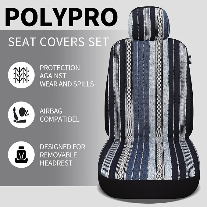 Universal Seat Covers — Front Seat — Blue