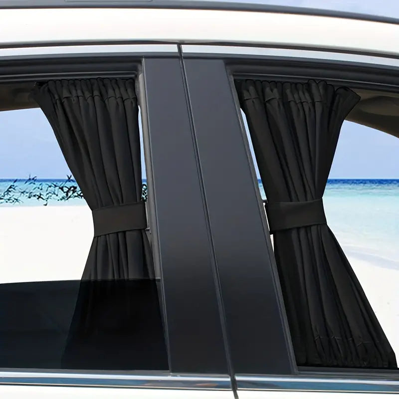 2pcs Universal Car Sun Shade Side Window Curtain Auto Foldable Uv Protection 95b2305548c84afab0bf4337d564639b