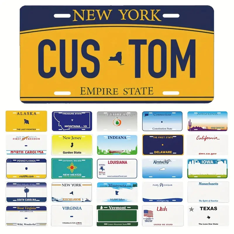 Vintage-Style Aluminum License Plate - Customizable Metal Car Tag Perfect for Front or Rear Display, 6x12 Inches 9930e76a-e002-4d5a-8a2b-f48041f5195d