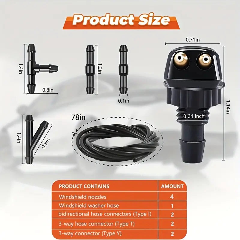 Car Auto Windshield Washer Hose Wiper Blade Pipe Jet Spray Nozzle Water 9ac5a585-08a7-48fd-9eac-ccc35ce6782b