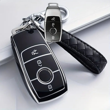 Key Case For Benz E C S GLC GLE GLA GLS E200 E400 E63 W213 S550 S560 C260 A200 Key Chain Black 9acedf24-e8ec-451e-8a3d-67be779c545f