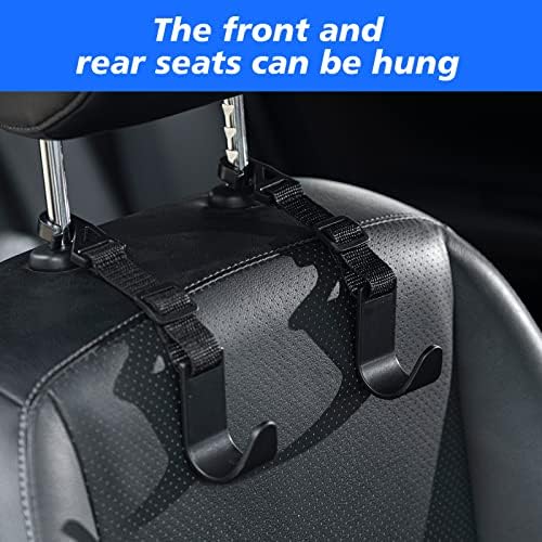 4-Pack Universal Car Headrest Hooks - Adjustable Seat Back Hanger for Bags & Purses B09WRTTRMQ-7-1766502117447