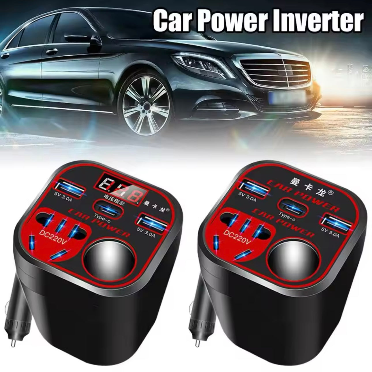 200W 12V 24V To 220V Car Power Inverter LED FullSizeRender