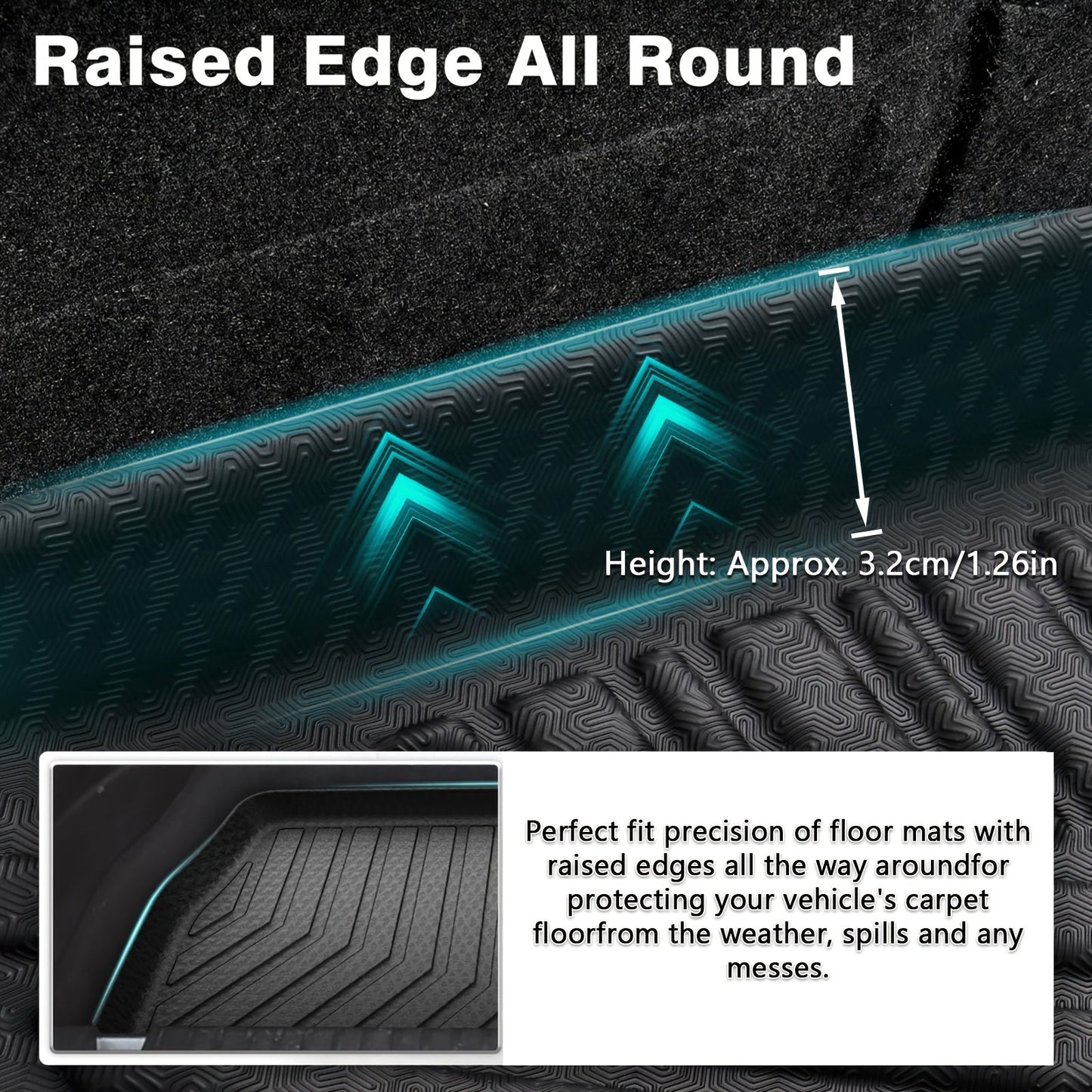 Toyota C-HR 2018–2023 3D Laser-Fit All-Weather TPE Floor Mats