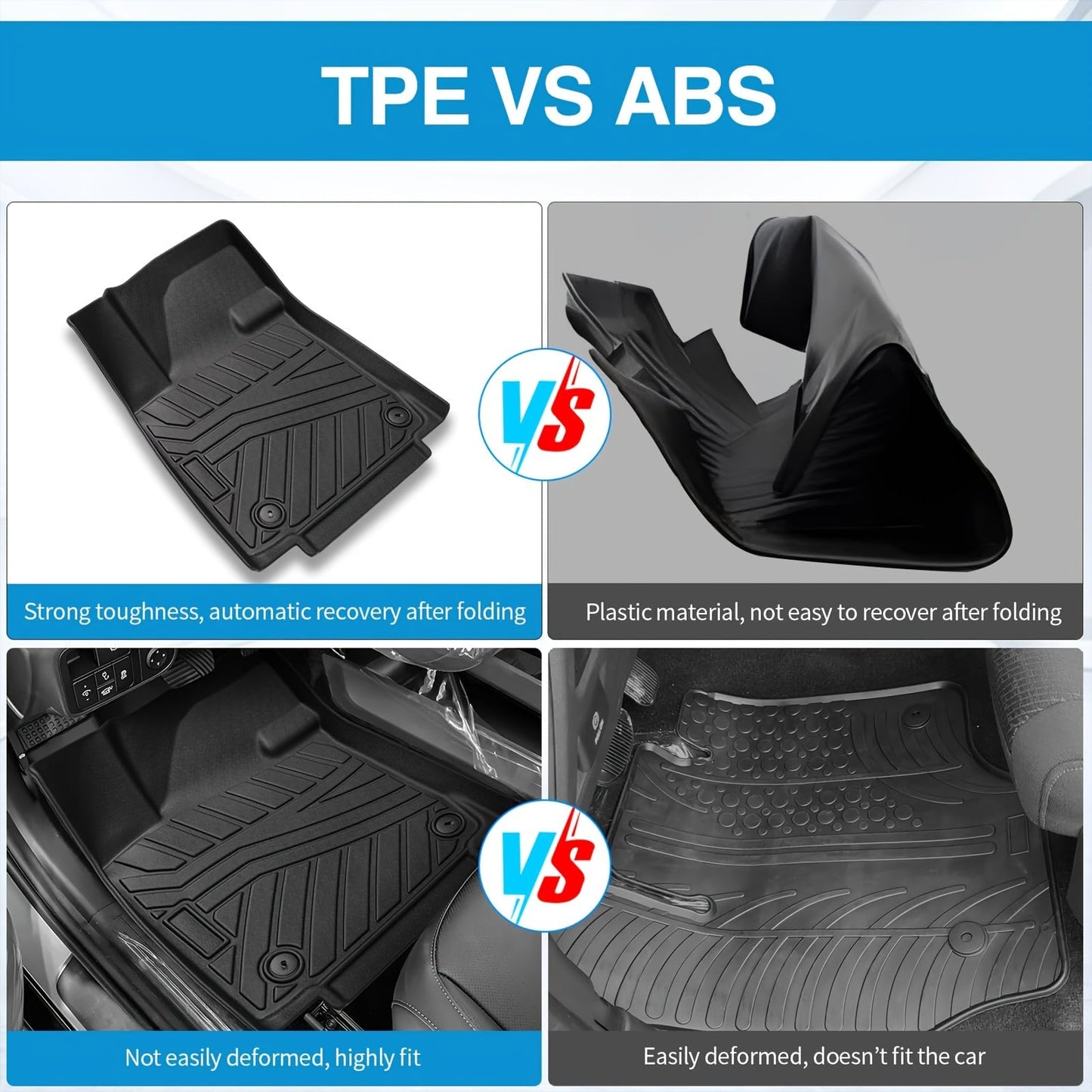 Ford Ranger 2019–2023 3D Laser-Fit All-Weather TPE Floor Mats (SuperCrew)