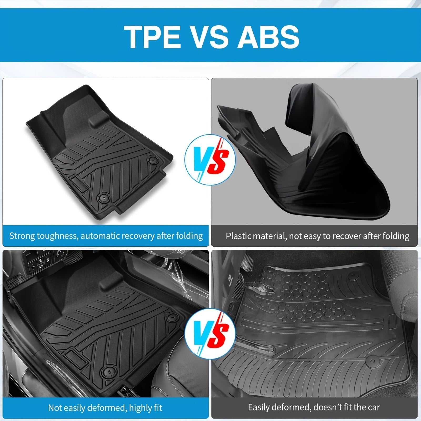 Chevrolet Spark 2016–2020 3D Laser-Fit All-Weather TPE Floor Mats (LHD)