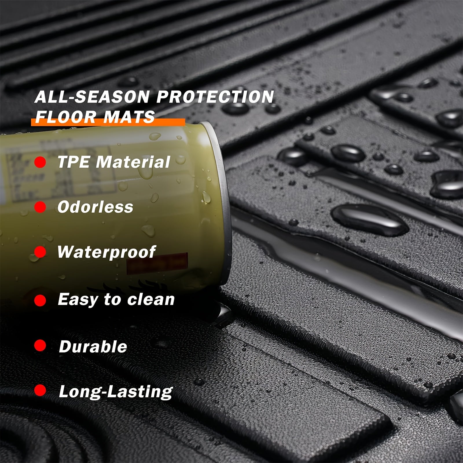 Ford Ranger 2019–2023 3D Laser-Fit All-Weather TPE Floor Mats (SuperCrew)