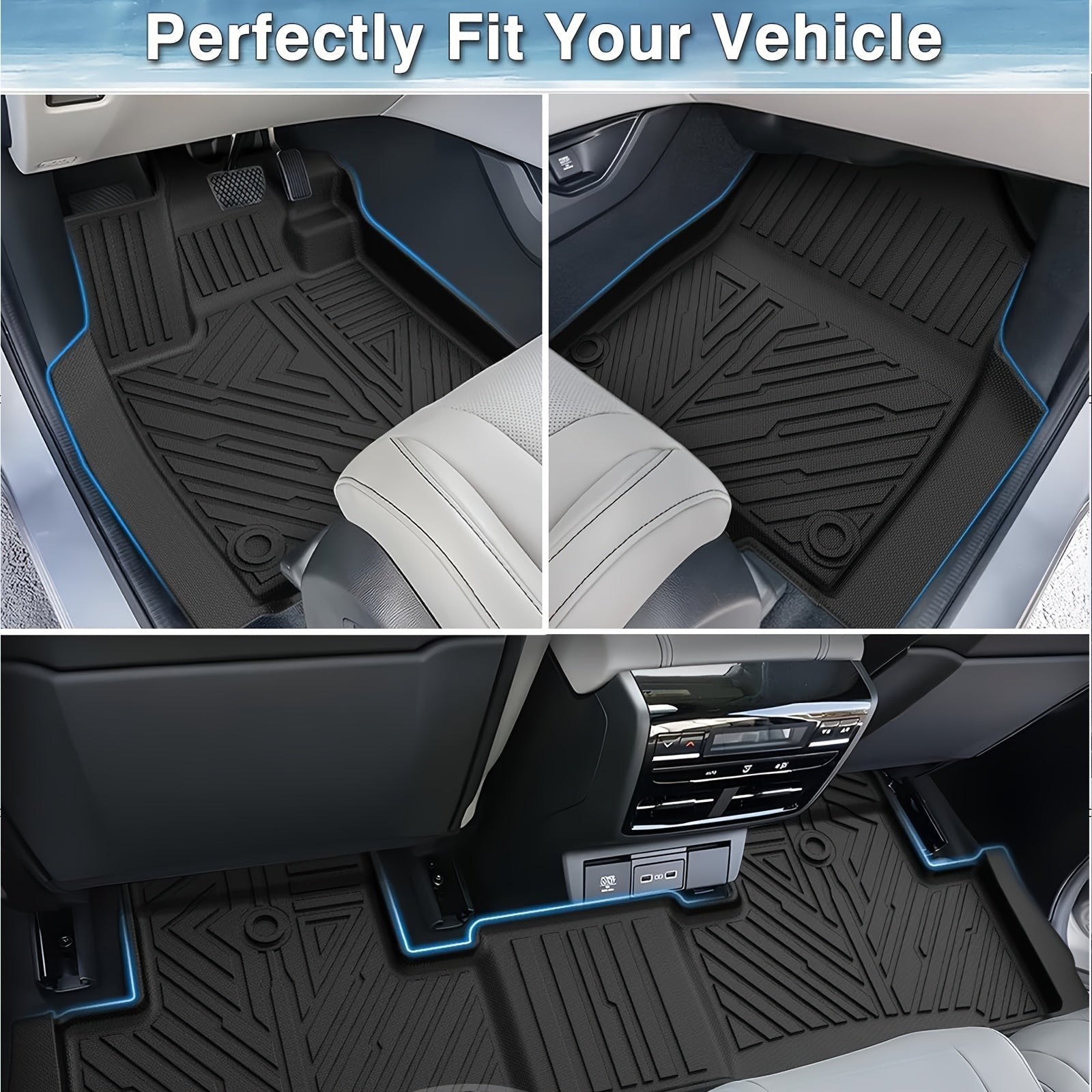Ford Ranger 2019–2023 3D Laser-Fit All-Weather TPE Floor Mats (SuperCrew)