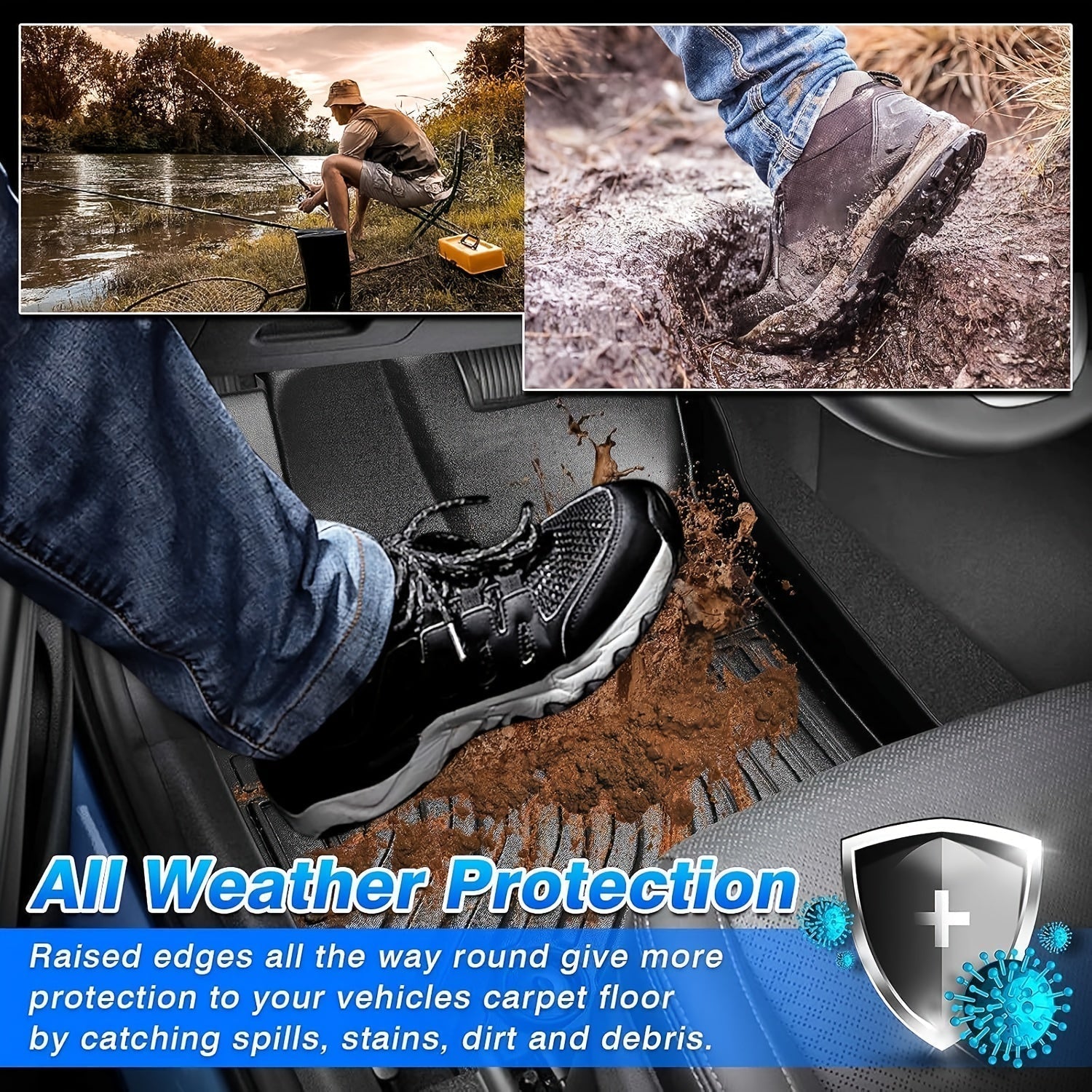 Chevrolet Spark 2016–2020 3D Laser-Fit All-Weather TPE Floor Mats (LHD)