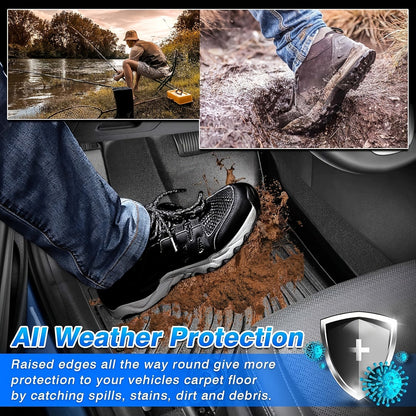 Ford Ranger 2019–2023 3D Laser-Fit All-Weather TPE Floor Mats (SuperCrew)
