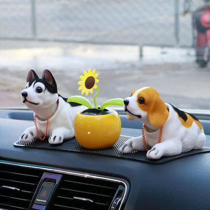 Car Shaking Head Dog Decoration Platform Interior Big husky solar sunflower O1CN017atDnU2HTD5bHiFGw__2212071739151