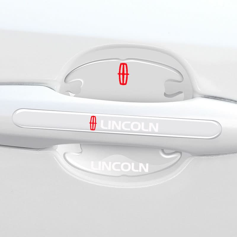 Car door handle protection strip with logo