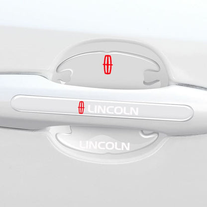 Car door handle protection strip with logo